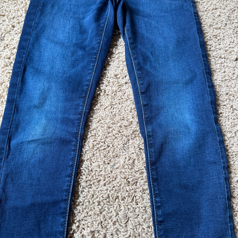 SO Blue Denim Stretch Skinny Jegging Jeans Faux Button Snap Closure Girls 12 - Picture 4 of 13